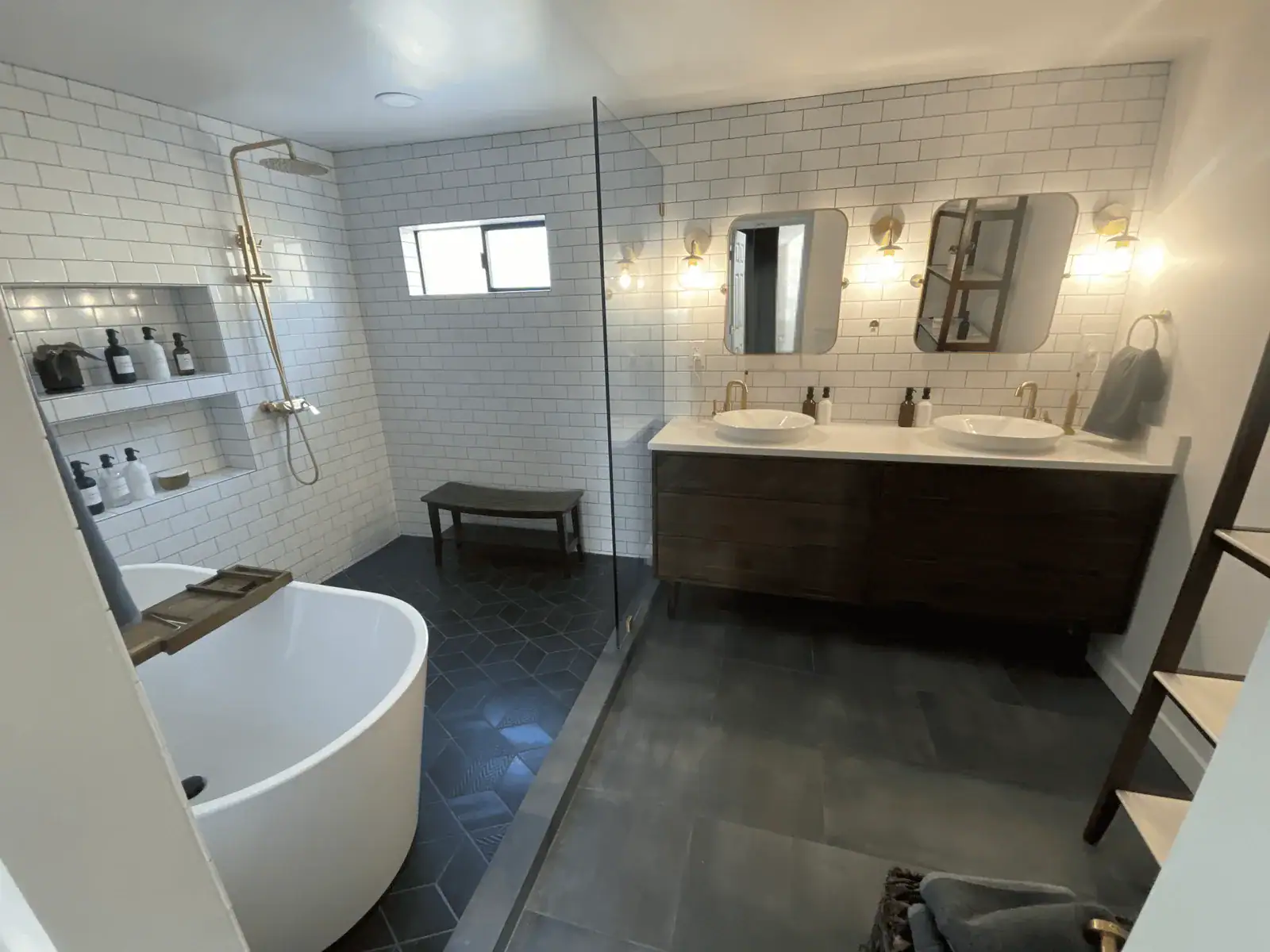 Redondo Beach bathroom remodel with freestanding tub